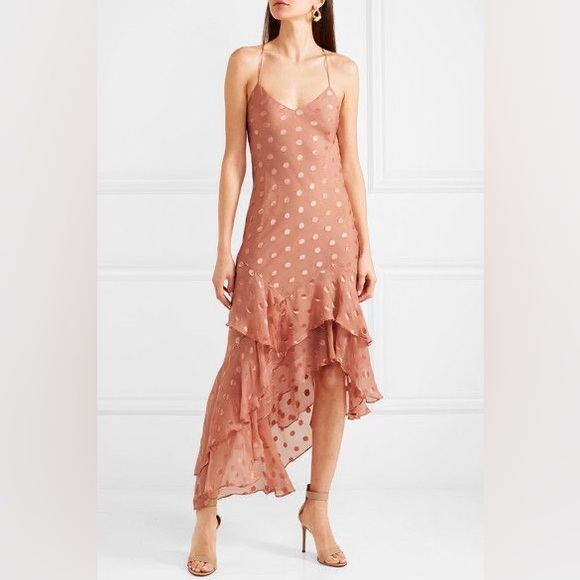 Michelle Mason Polka Dot Ruffle Dress 6 - Picture 1 of 4